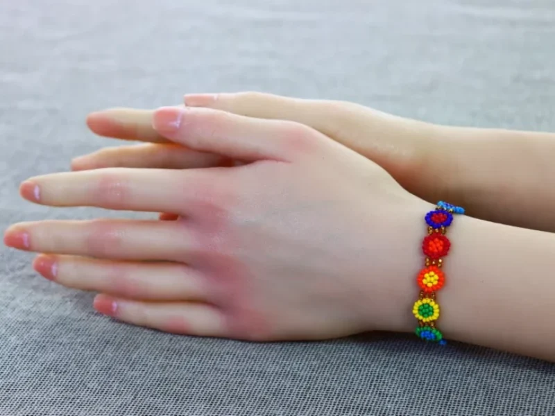 Pulseras De Florecitas De Chaquira Artesanal Para Mujer