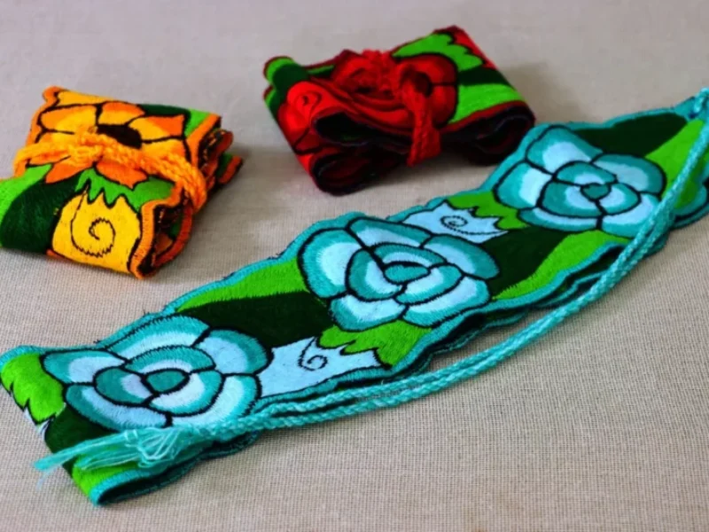 Cinto Fajillas Bordadas Floral Cinto De Moda Artesanal