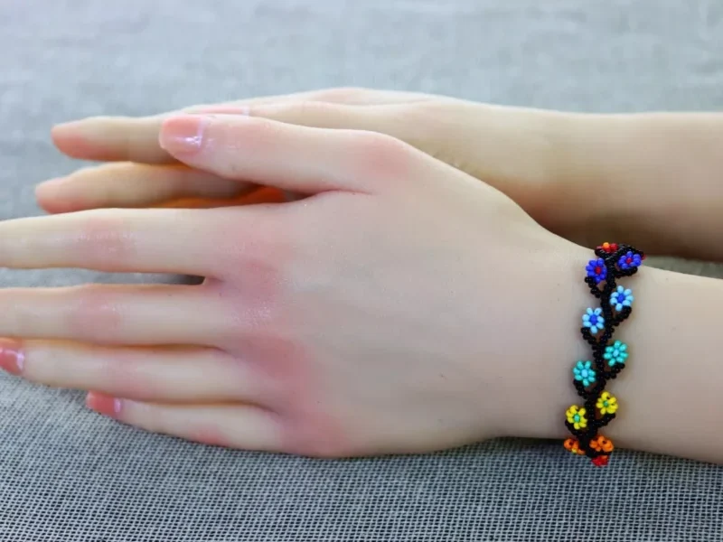 Pulseras De Florecitas Chaquira Pulseras De Moda Regalo