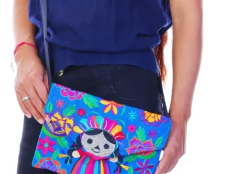 Bolso Carteron Para Dama Bolso Crossbody Bordado Artesanal