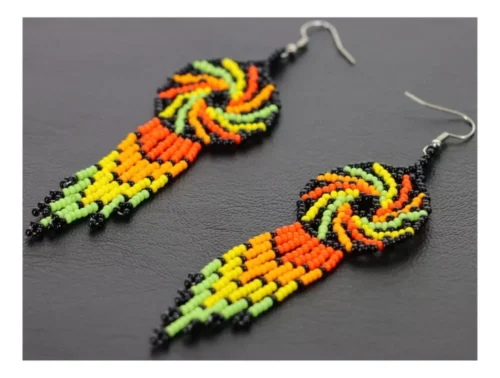 Aretes De Atrapasueños Artesanales De Mostacillas
