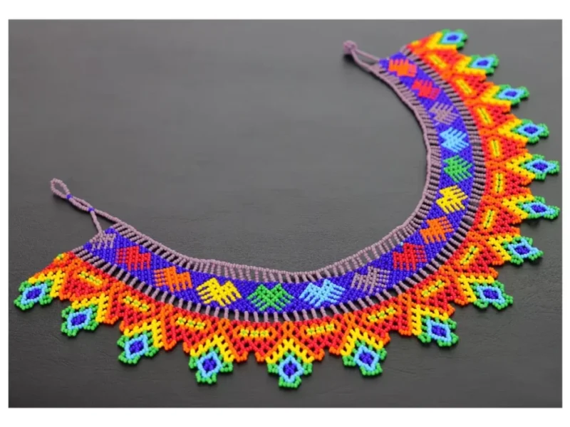 Collar De Mostacillas Gargantilla De Moda Arte Huichol