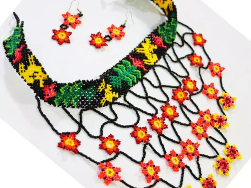 Set Collar Gargantilla Cascada De Flores Collar De Chaquira