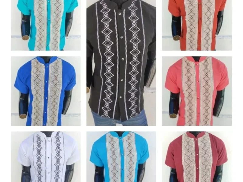 Camisa Guayabera Manga Corta De Moda Artesanal Para Hombre