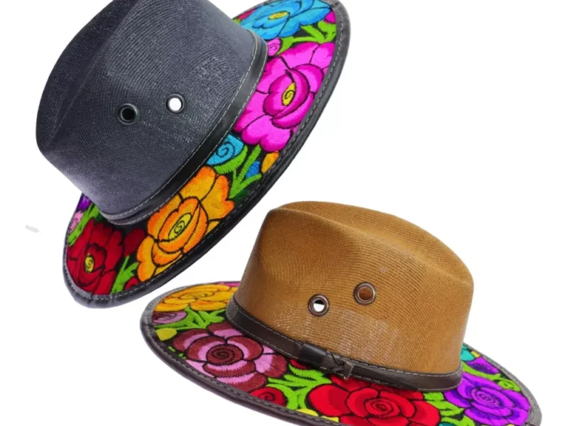 Sombrero De Yute Con Bordado Floral Artesanal De Moda