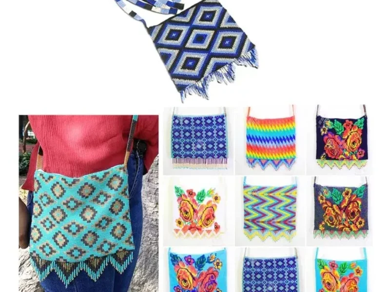 Bolsa Para Dama Chaquira De Moda Bolsa Crossbody De Cuentas Huichol
