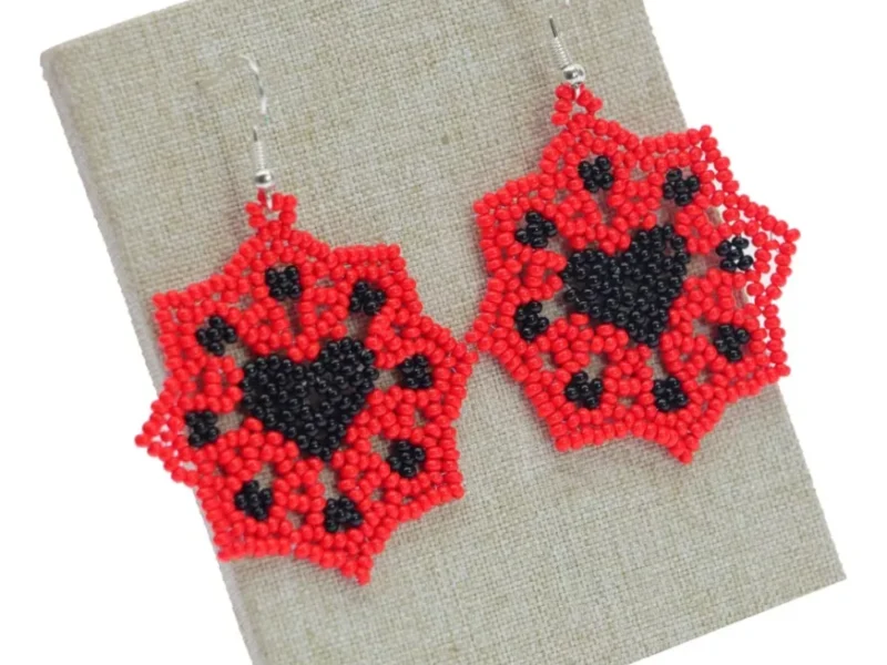 Aretes De Chaquira Colgante De Corazón Artesanal