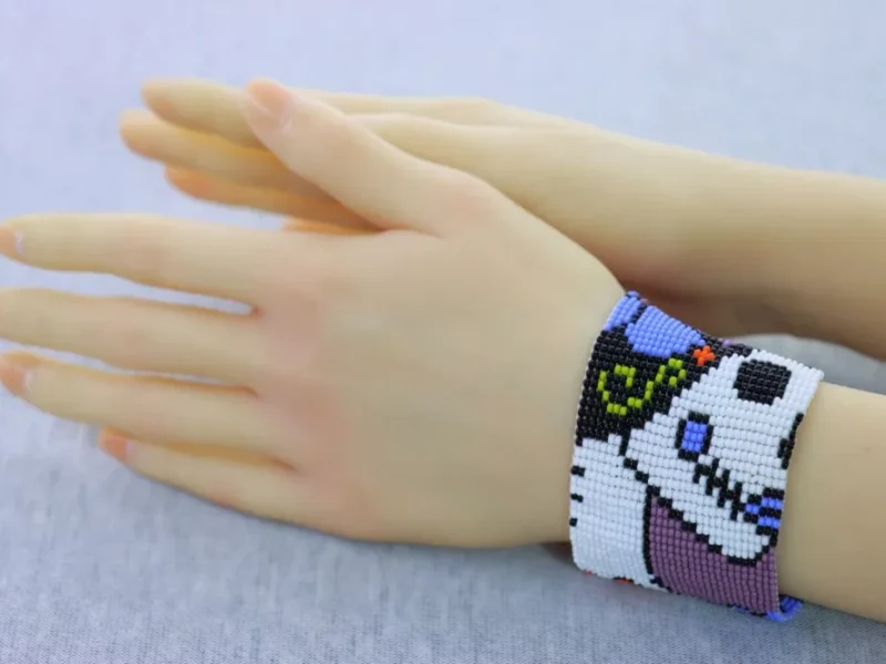 Pulsera De Catrina De Cuentas Huichol Pulsera Artesanal