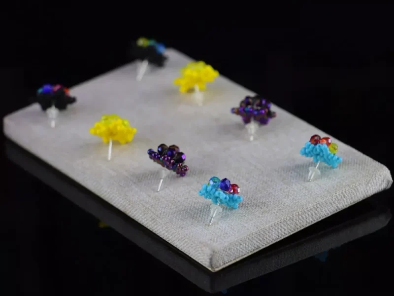 Aretes De Broqueles De Cristal Artesanal De Moda