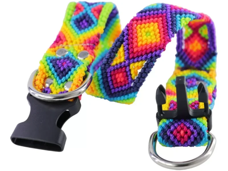 Collar Vegano Bordado Artesanal Para Perro M