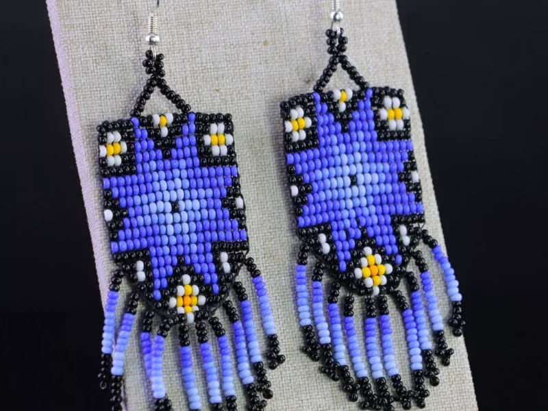 Aretes De Cuentas Huichol Colgante De Estrella
