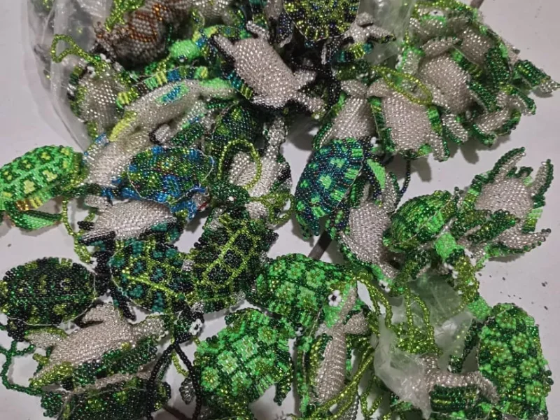 Llavero De Tortuga Adorno Colgante De Chaquira Artesanal
