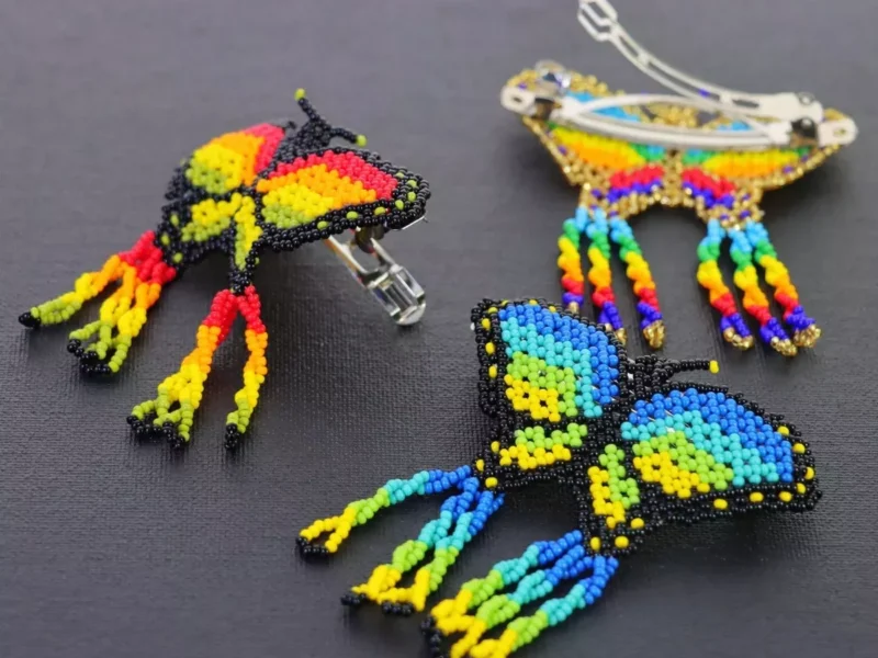 Broches De Mariposa Chaquira Broches De Moda
