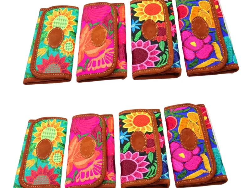 Pack De 12 Carteras Para Dama Billetera De Piel Bordadas Floral