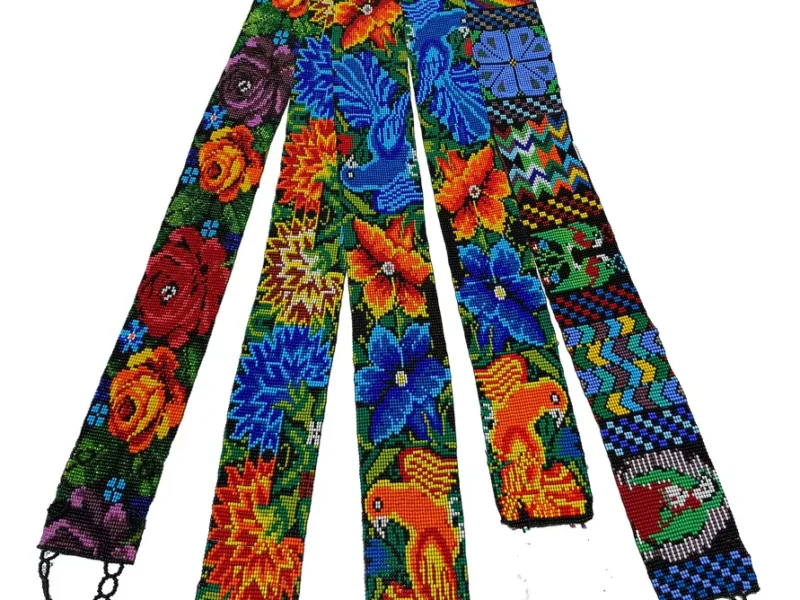 Fajillas De Chaquira Cinto Para Dama Tejido Floral De Cuentas Huichol