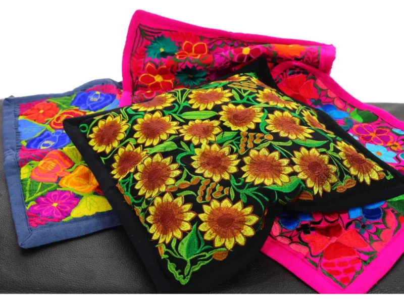 Lote De 6 Fundas De Colores Para Cojines Almohadas Artesanales