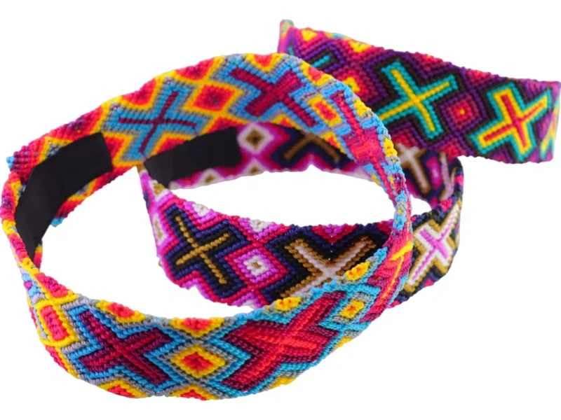 Lote De 12 Toquillas Para Sombrero Cinto Tejidas De Colores