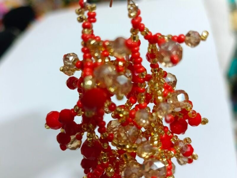 Set De 12 Pares De Aretes De Cristal De Colores Artesanal