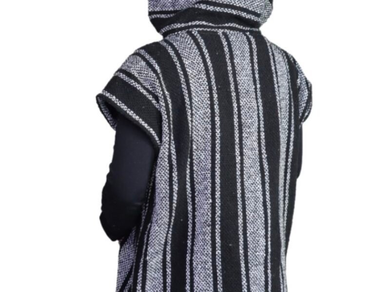 Chaleco De Jerga Con Capucha De Colores Artesanal Unisex