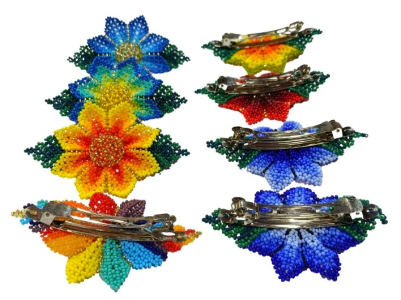 Pack De 12 Broches Para Cabello Broches De Flor Chaquira