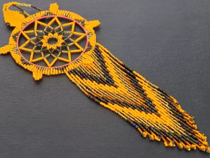 Atrapasueños De Chaquira Hecho A Mano Arte Huichol