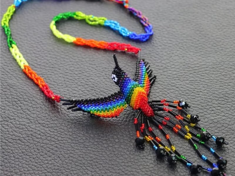 Collar Largo De Chaquira Collar De Colibri Artesanal