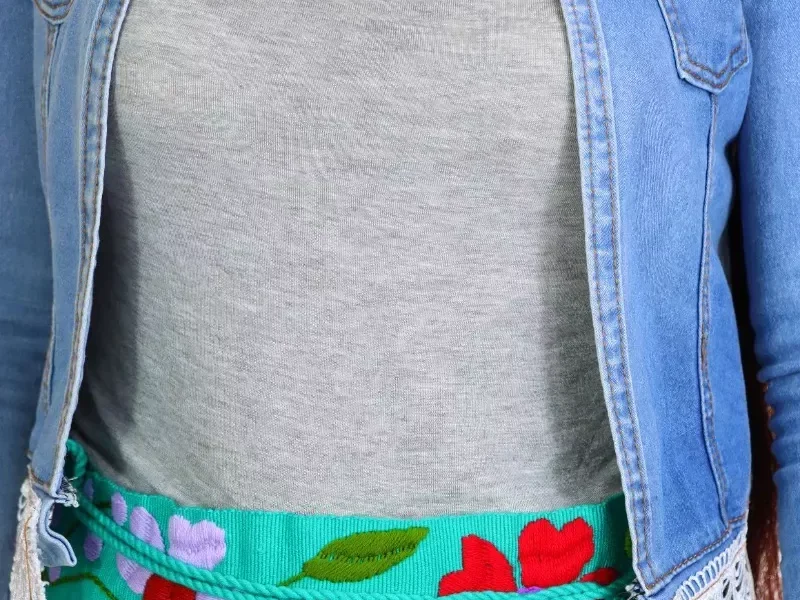 Pack 12 Fajillas Bordadas A Mano Cinto Floral De Moda Mayoreo