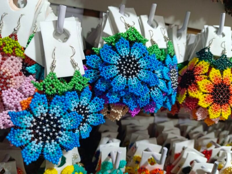 retes De Flor Chaquira Aretes Colgante De Cuentas Huichol