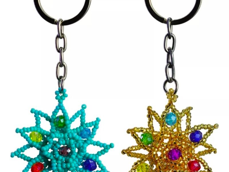 Llaveros De Estrella Cristal Llaveros De Chaquira Artesanal