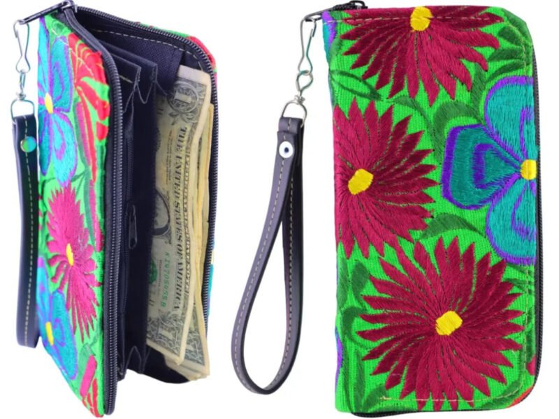 Pack De 12 Carteras Para Dama Billeteras Con Bordado Floral Artesanal