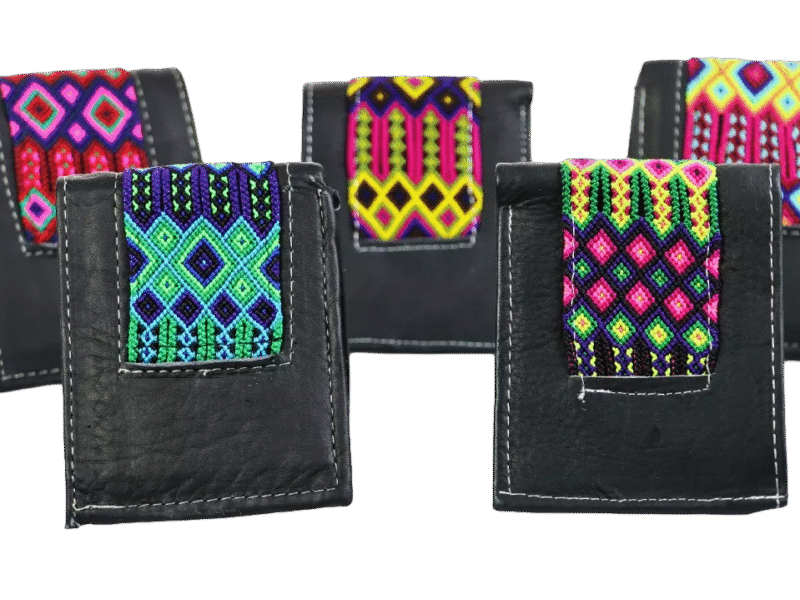 Pack De 6 Billeteras De Piel Tejidas De Colores Para Hombre