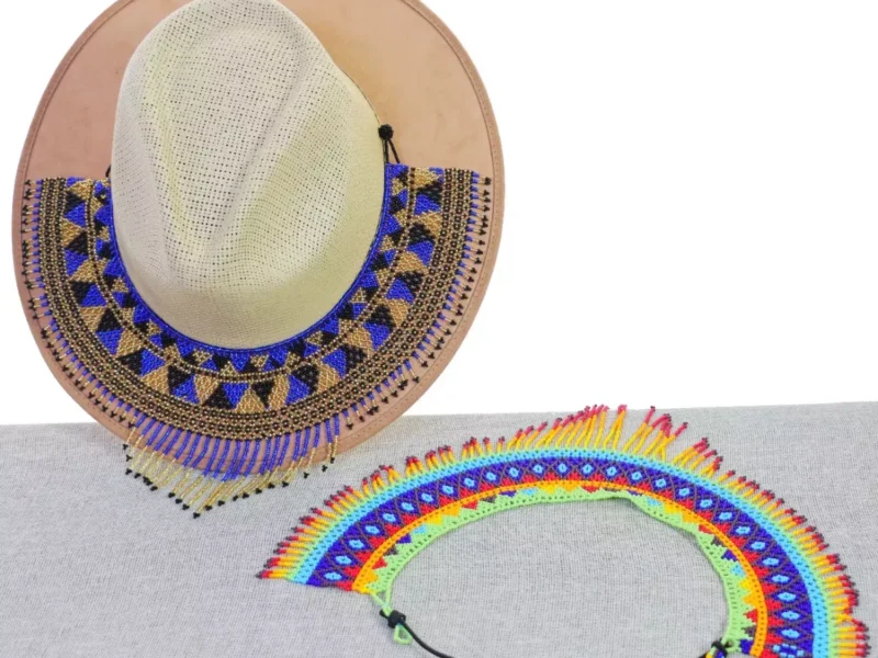 Toquillas Para Sombrero Cinto Flecos De Chaquira Ajustable Mayoreo