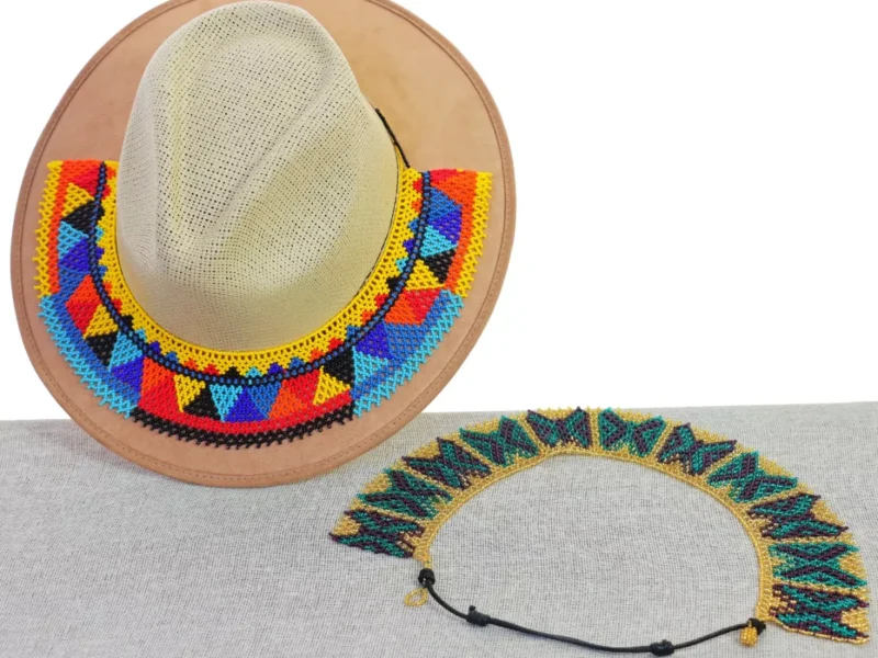 Elegante Toquillas De Chaquira Cinto Para Sombrero Hecho A Mano
