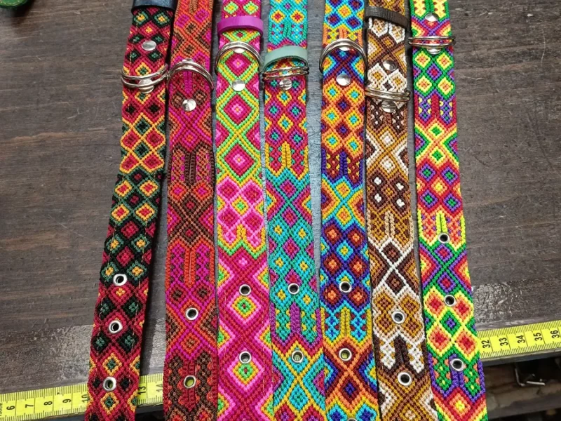 Collar De Piel Bordado T-F 55 CM Para Perro G