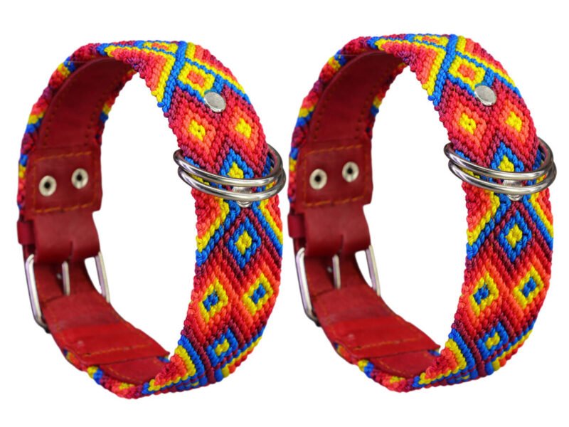 Collar De Piel Bordado H-G 55 CM Para Perro G