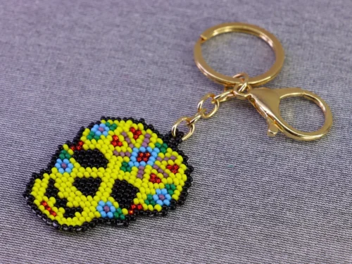 Llaveros De Chaquira Calavera Artesanal Llaveros De Moda