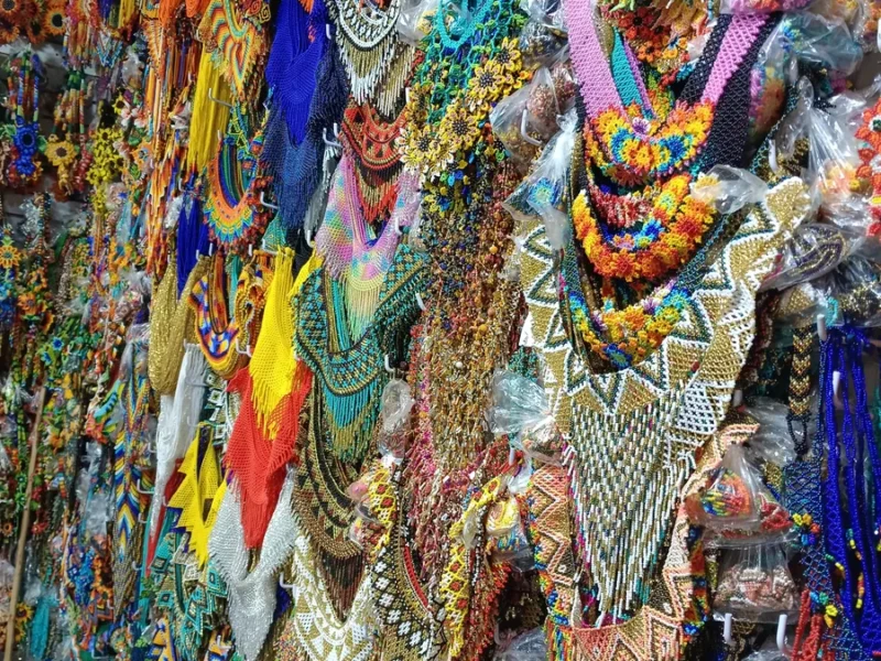 Set Collar Gargantilla De Flor Collar De Mostacillas Artesanal