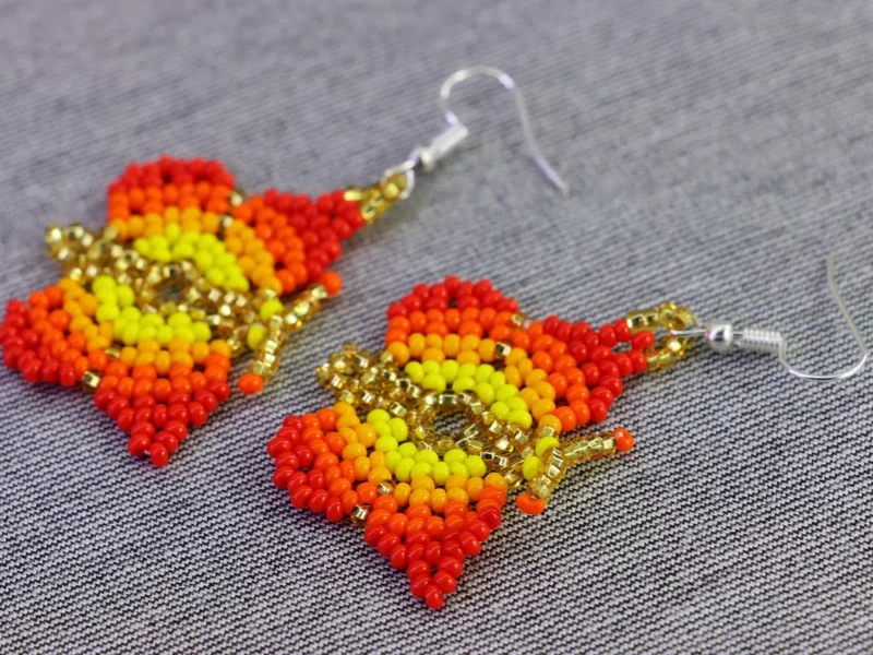 Aretes De Cuentas Huichol Colgante De Mariposa De Moda