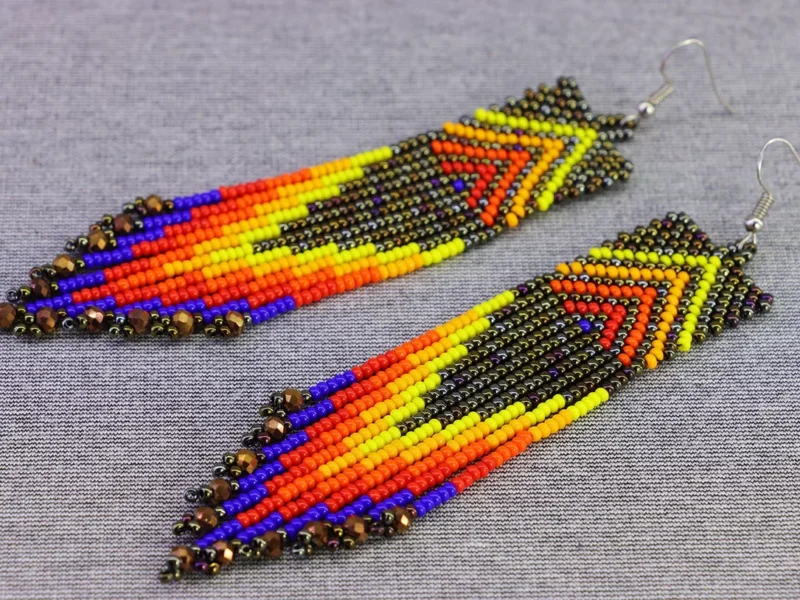 Set De 12 Pares De Aretes De Cuentas Huichol Aretes Artesanal