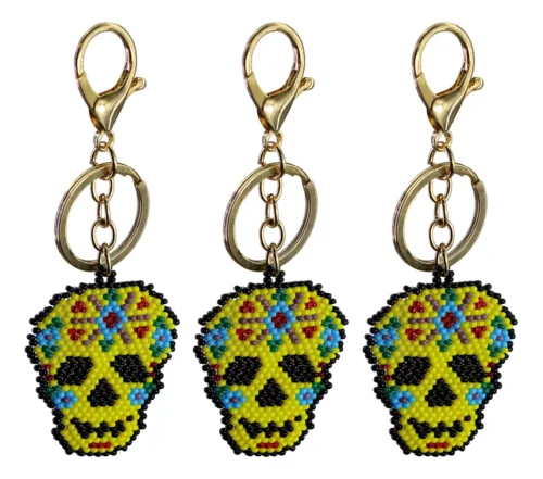 Llaveros De Chaquira Calavera Artesanal Llaveros De Moda - Image 3
