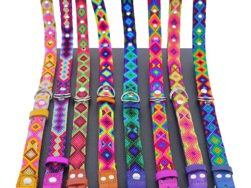 Pack De 6 Collares Para Perros Collares De Piel Bordados T-F