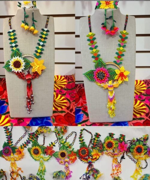 Set De 2 Collares De Flor Colibrí Collar Con Aretes Y Pulseras