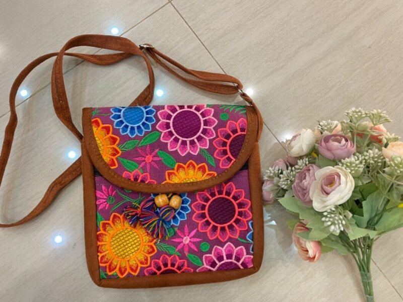 Set De 4 Bolsas Bordadas Floral Bolsa De Moda Artesanal