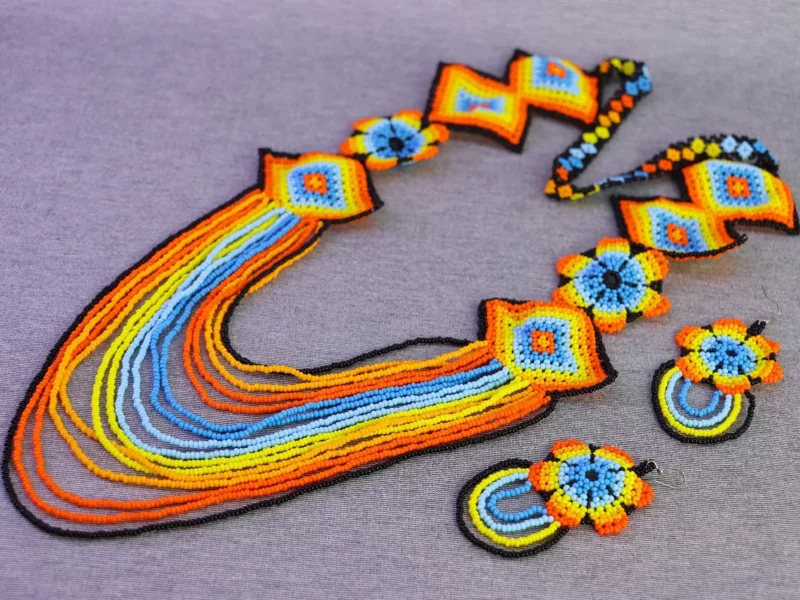 Set Collar Largo Chaquira De Moda Collar De Cuentas Huichol