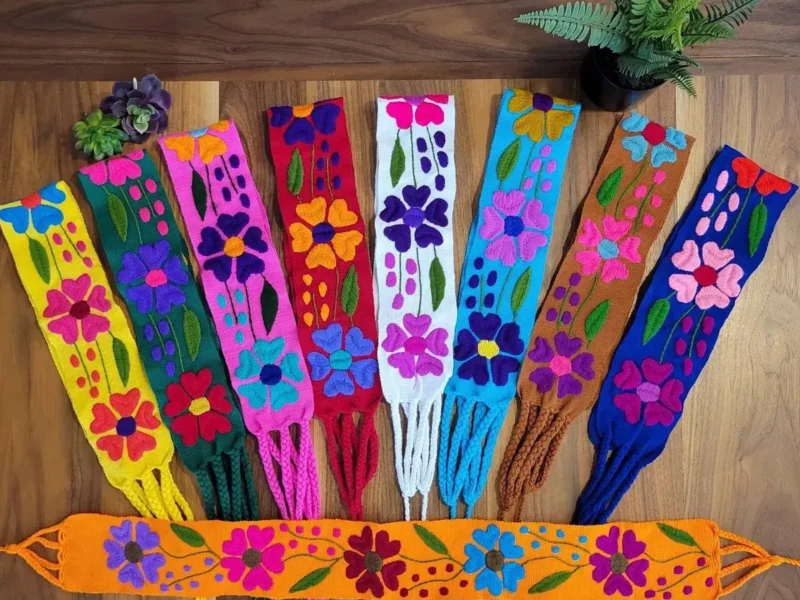 Cinto Fajillas Bordadas A Mano Cinto Floral Artesanal