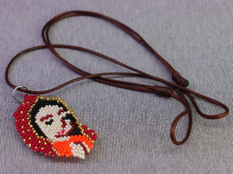 Collar Dije De Chaquira Virgen De Guadalupe Collar Artesanal