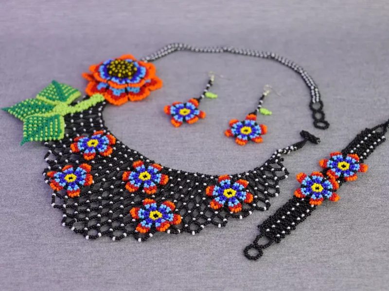 Set Collar Gargantilla De Chaquira Artesanal Collar De Moda