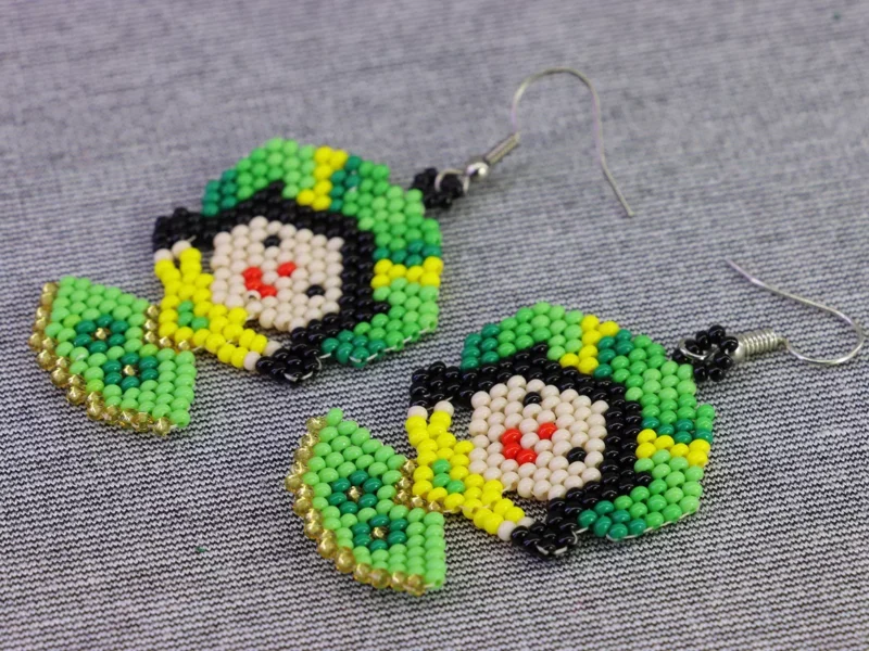 Aretes De Muñequita Mexicana Aretes Colgante De Chaquira