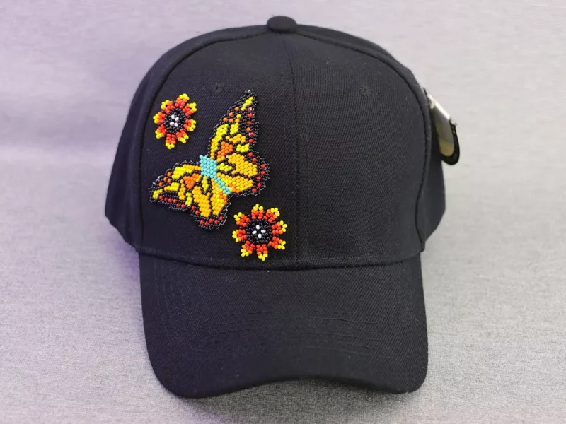 Gorra De Mariposa De Chaquira Gorra De Moda Artesanal