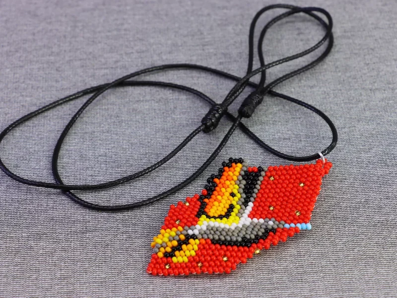 Collar Dije De Colibri Chaquira Ajustable Artesanal
